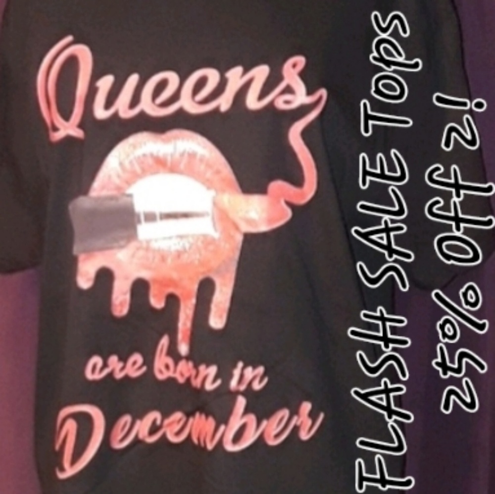 ** Queens are Born in December Graphic Tee blk Red